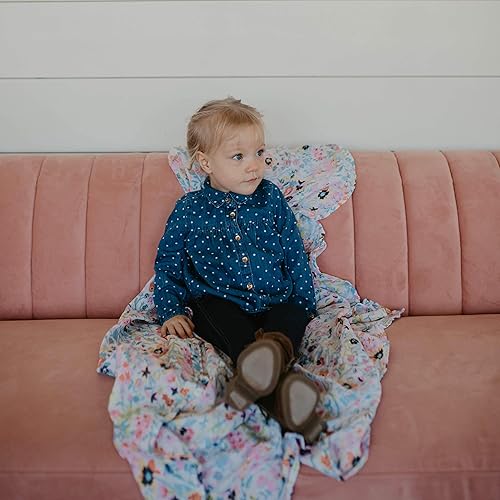 Miniatura 9 de Parker - Mantas para bebé, paquete de 3 mantas de muselina 100% algodón para bebés y niñas, juego de flores