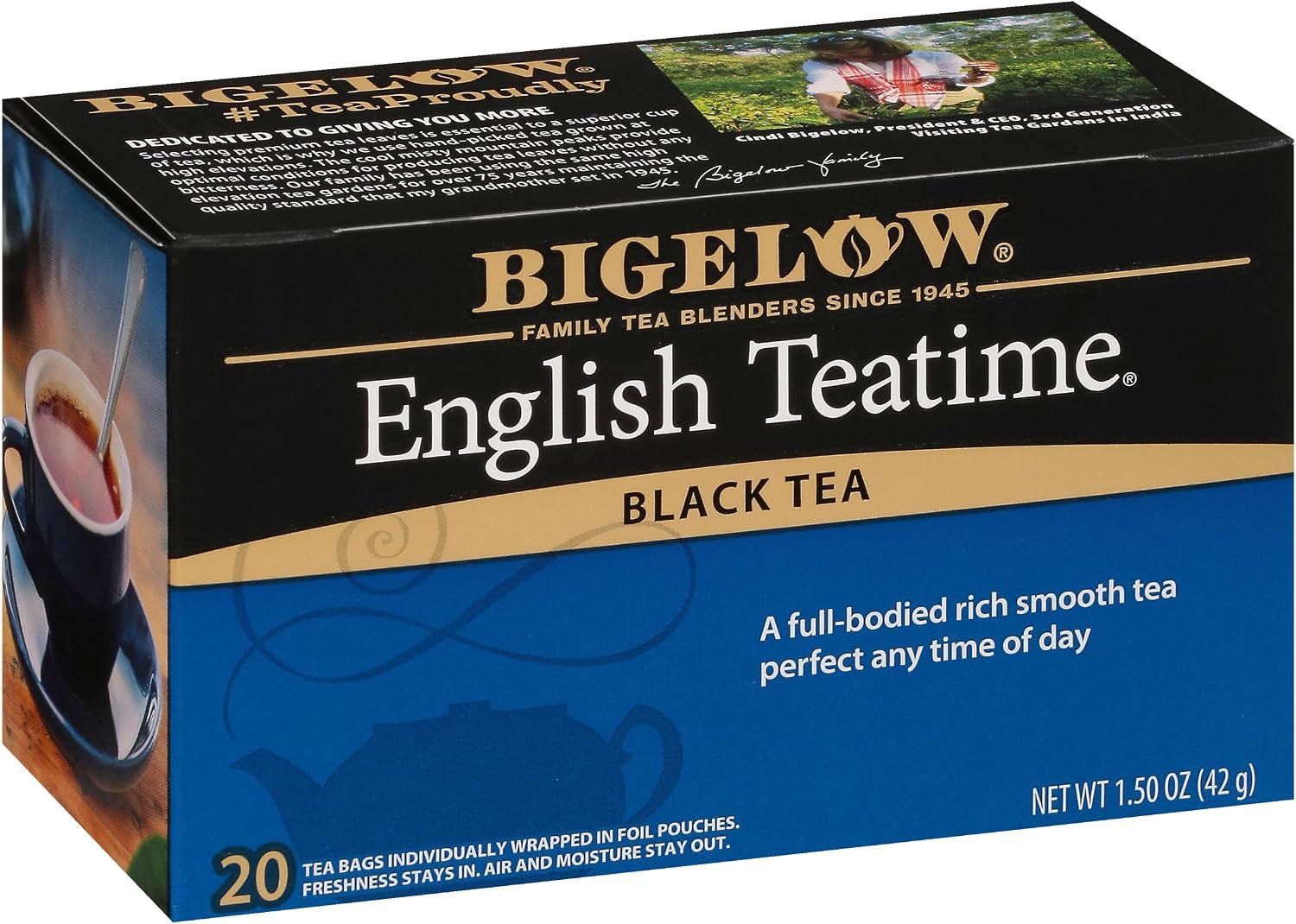 Bigelow Tea English Teatime Black Tea, Caffeinated Tea, 20 Count Box (Pack of 6), 120 Total Tea Bags