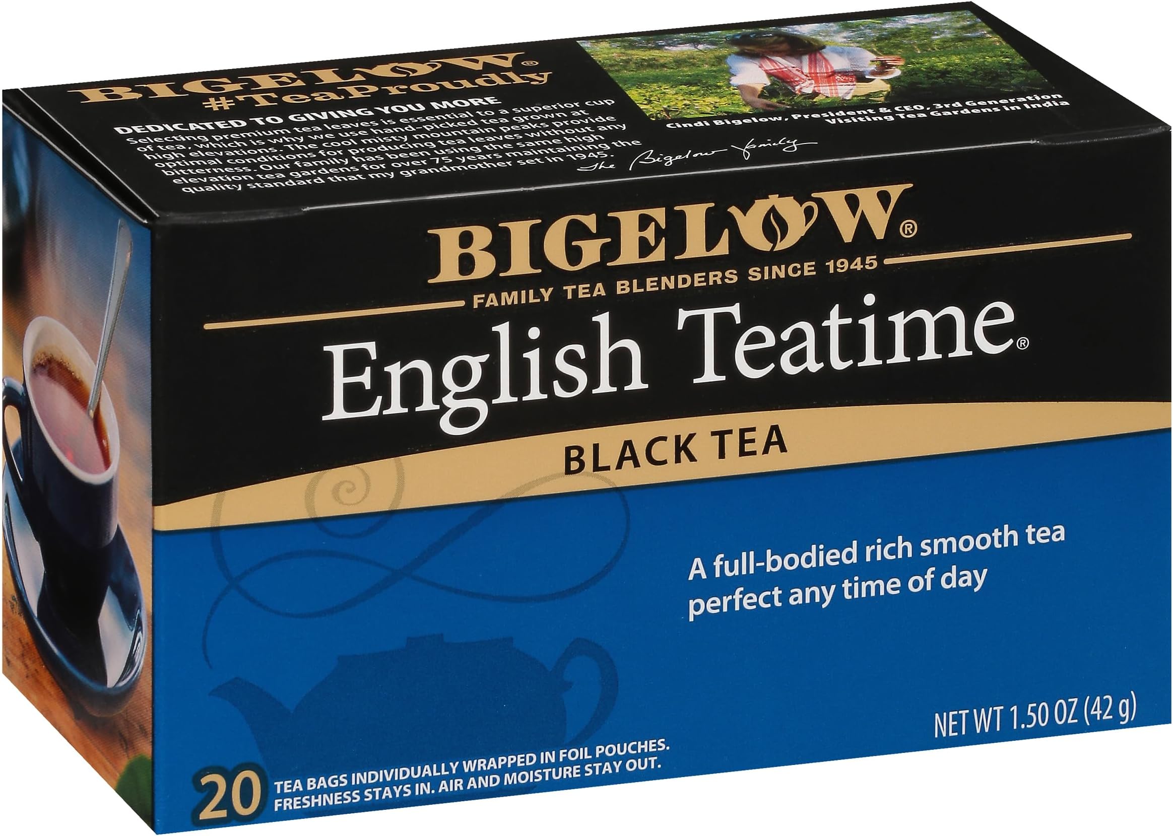 Bigelow Tea English Teatime Black Tea, Caffeinated Tea, 20 Count Box (Pack of 6), 120 Total Tea Bags