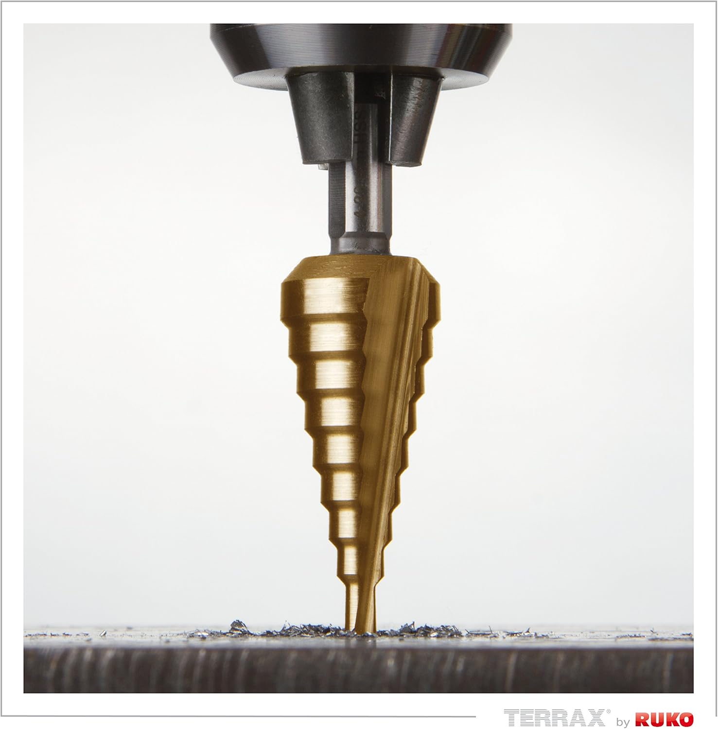 Ruko Terrax by Straight Fluted 3 Piece Step Drill Bit Set HSS-TiN in Sizes 0, 1, 2, 9 in a Stable, Practical Plastic Case A101 126TRO – Pack of 1