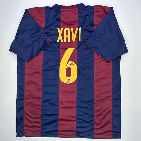 Amazon.com: Facsimile Autographed Xavi Hernandez FC Barcelona Blue