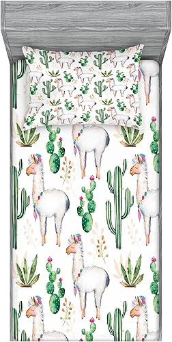 Miniatura 198 de Ambesonne Juego de sábanas bajeras y fundas de almohada de los años 90, patrón geométrico en estilo retro, formas redondas de triángulo de media