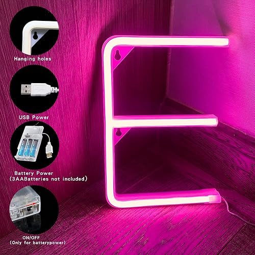 Miniatura 2 de Letreros de letras LED de neón, letreros de marquesina, letras iluminadas, USB o pilas, luces LED luminosas para dormitorio, fiesta de cumpleaños,