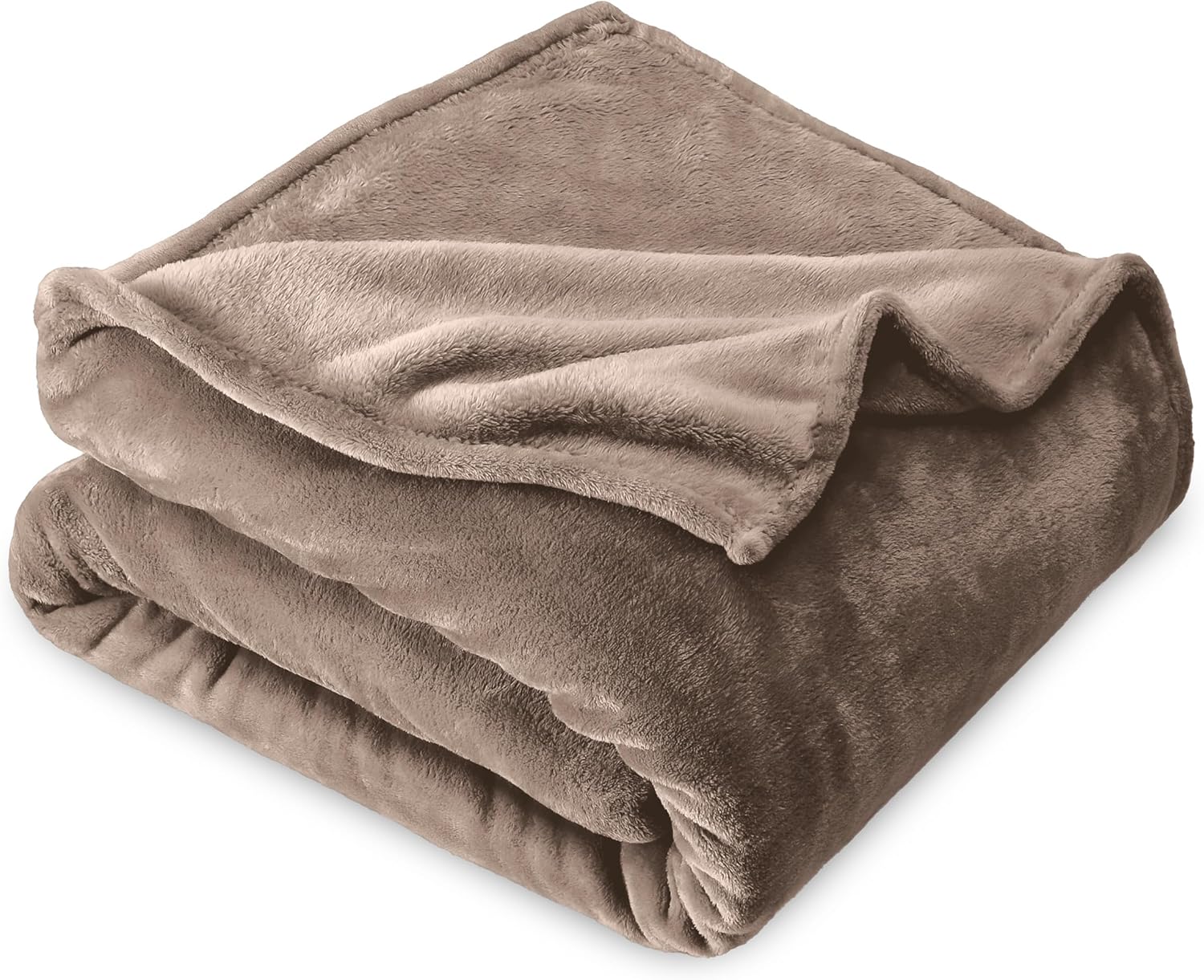 Bare Home Fleece Microplush Blanket – Full/Queen – Lightweight Throw for Bed, Sofa, Couch, Movie Night, Camping, and Travel – Cabin Blanket (Full/Queen, Taupe)