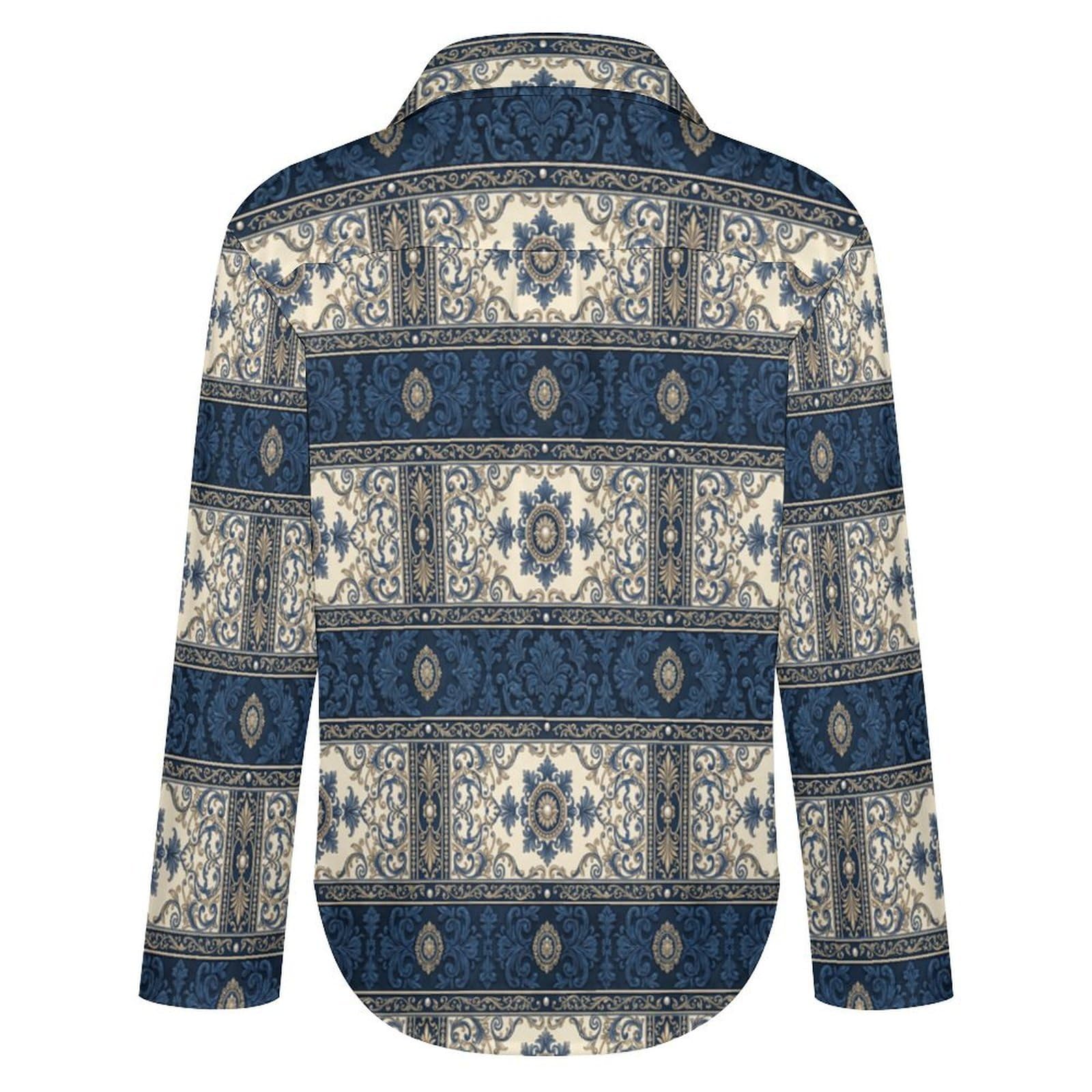 Camicia con Colletto e Modello Etnico Tradizionale Decorativo