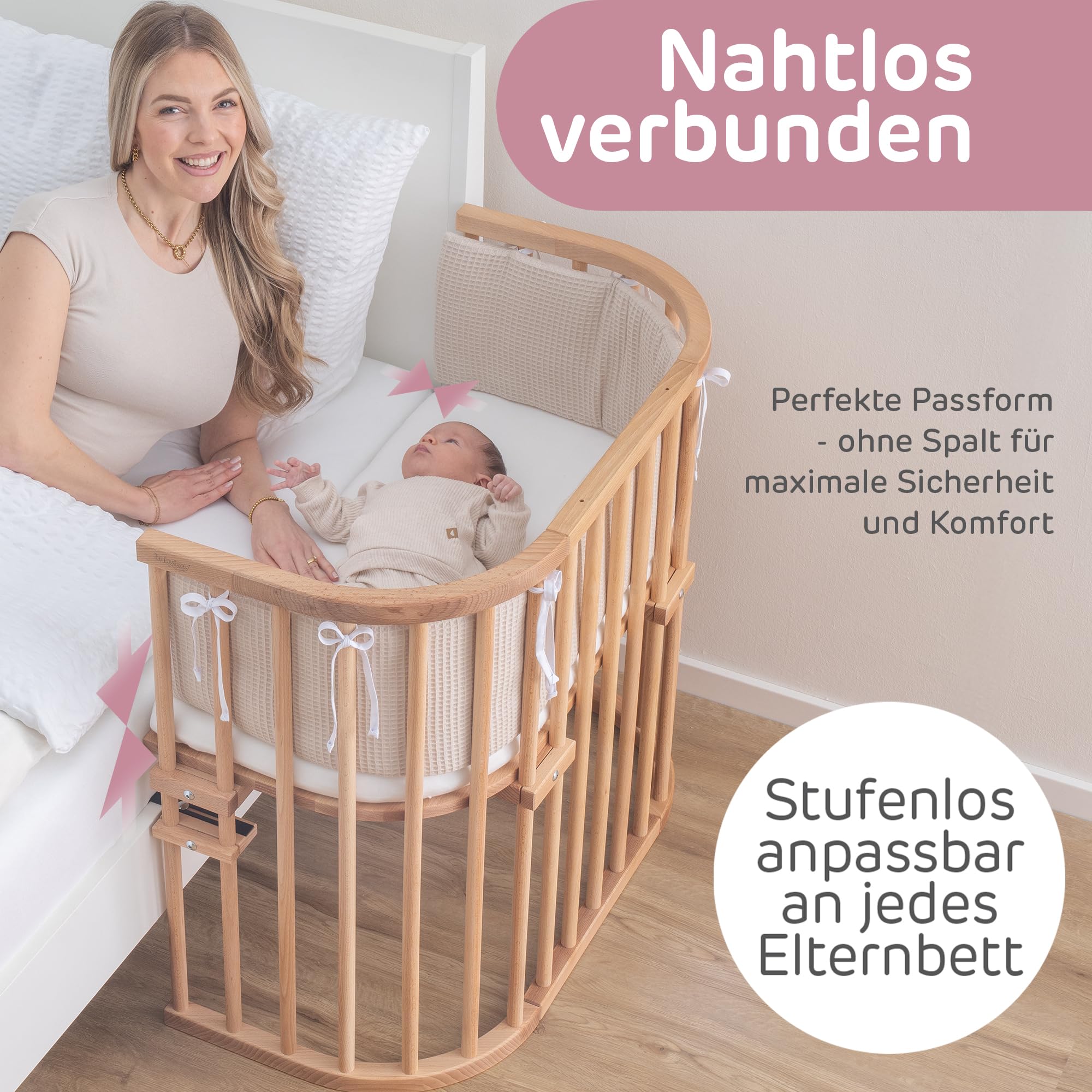 babybay Original lit cododo en bois de hêtre massif modulable hauteur réglable lit bébé évolutif