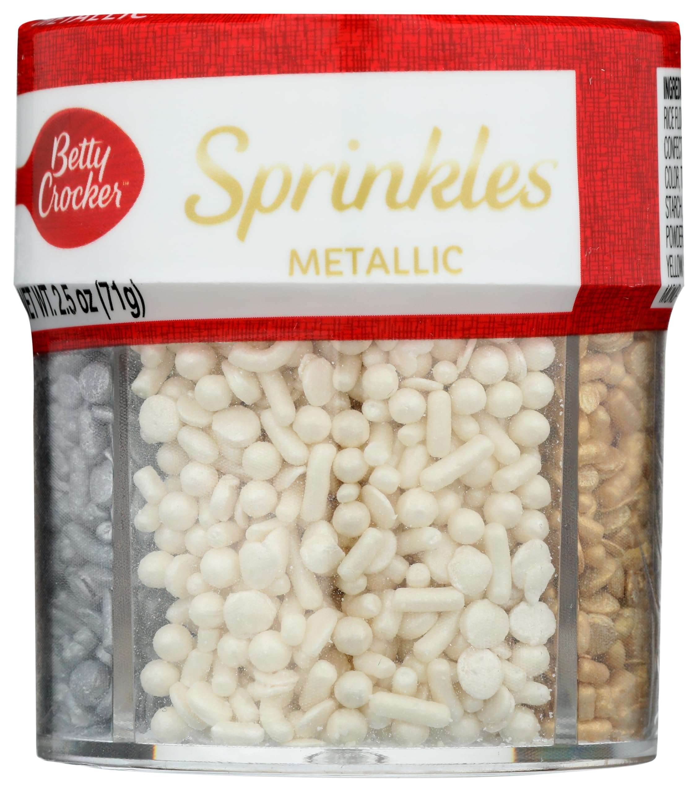Betty Crocker Premium Metallic Sprinkles, 2.5 oz (71g)