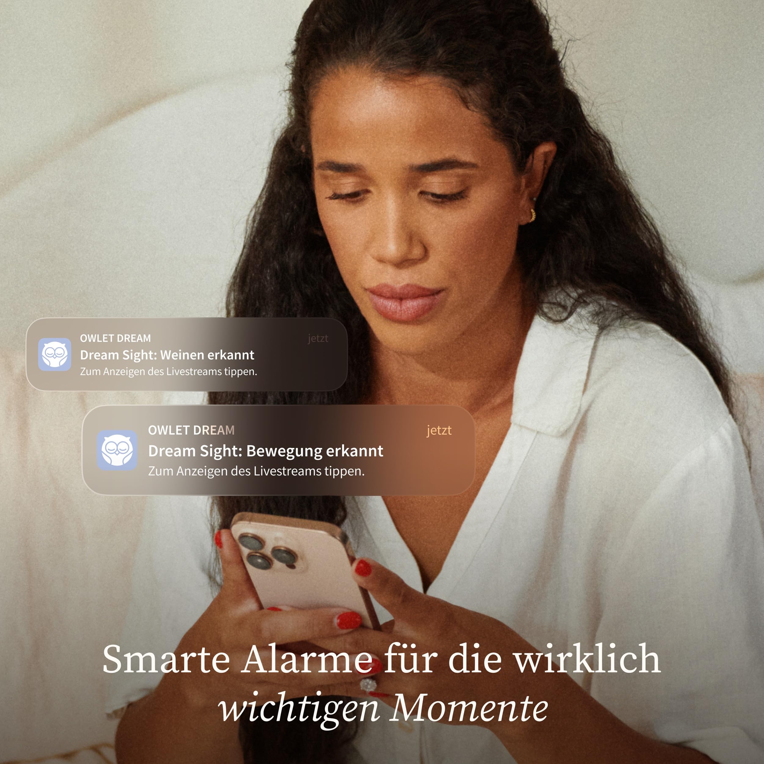 Owlet Dream Sight™ – Smart HD Babyphone mit 2K-Kamera | Sichere WLAN-Verbindung, Nachtsicht, Weinen-/Bewegungs-/Geräuscherkennung, Temperatur- Luftfeuchtigkeitsüberwachung
