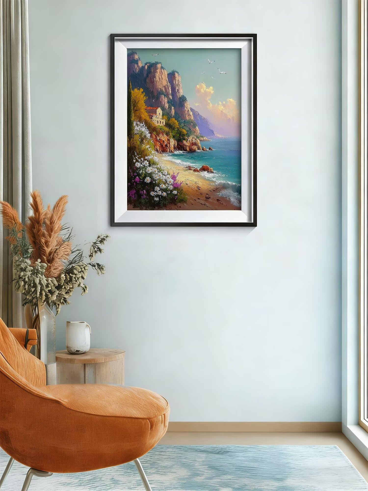 Malarstwo diamentowe, góry, plaża, obraz diamentowy, dla dorosłych, zestaw do majsterkowania, dla dorosłych, obrazy kryształowe, zestaw do majsterkowania, dekoracja salonu, na ścianę, prezent 80 x 110