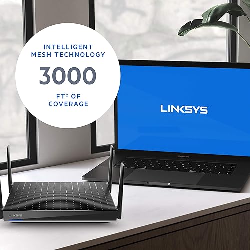 Miniatura 2 de Router Wi-Fi de malla Linksys MR9600 (router Wi-Fi 6, router de malla inalámbrica de doble banda para red de malla doméstica) Router inalámbrico