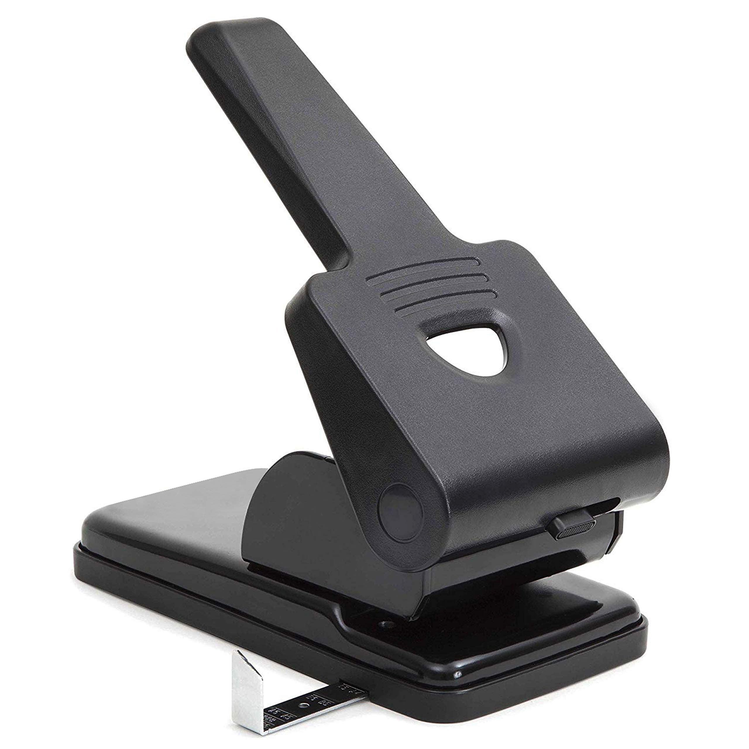 Extra Heavy Duty 2 Hole Punch - 70 Sheet Capacity - Distance Between Holes 8cm (3.15 inches) - Black Desktop Hole Puncher with Lock Down Handle - Suitable for the Home, Office and School