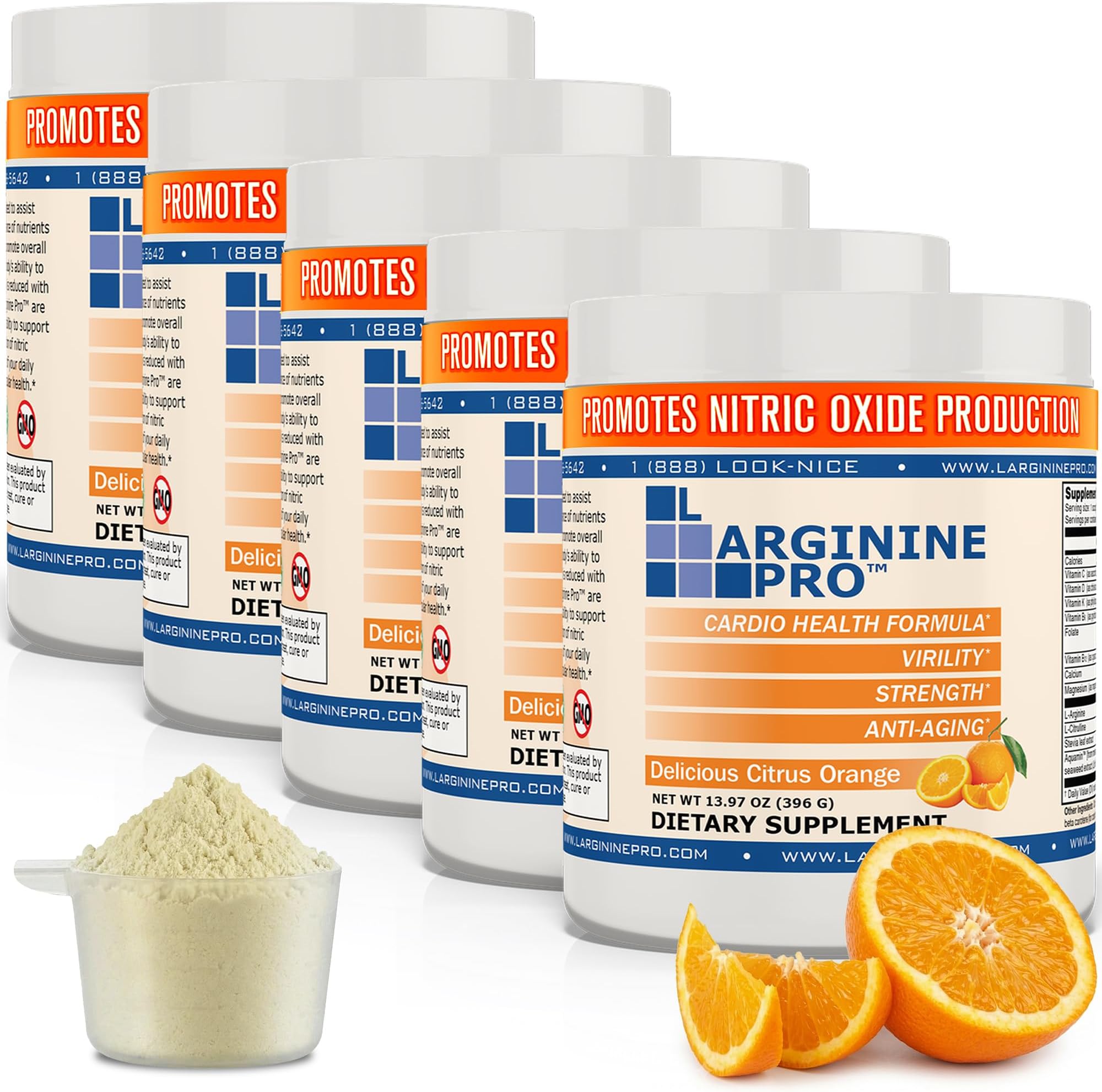 5,500mg L-Arginine Plus L-Citrulline 1,100mg | Powder Drink Mix | Nitric Oxide Booster | Supports Pre Workout Energy, Blood Flow & Circulation for Men & Women