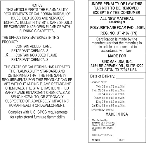 Miniatura 9 de Vibe Cubrecolchón de espuma viscoelástica con remolinos de gel de 3 pulgadas, tamaño King