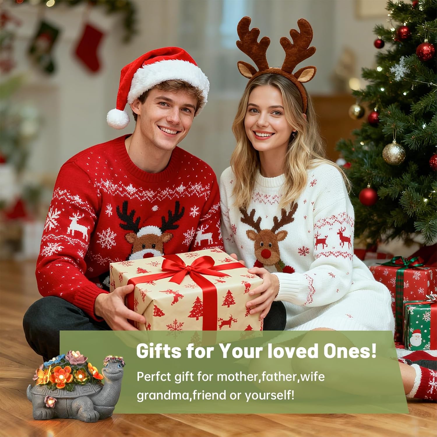 Solar Turtle Garden Statue,Outdoor Figurine Decorations Ornament Lamps for Outside Yard Lawn Patio Porch Balcony,Women's Day Housewarming for Mom Women Grandma - Image 7