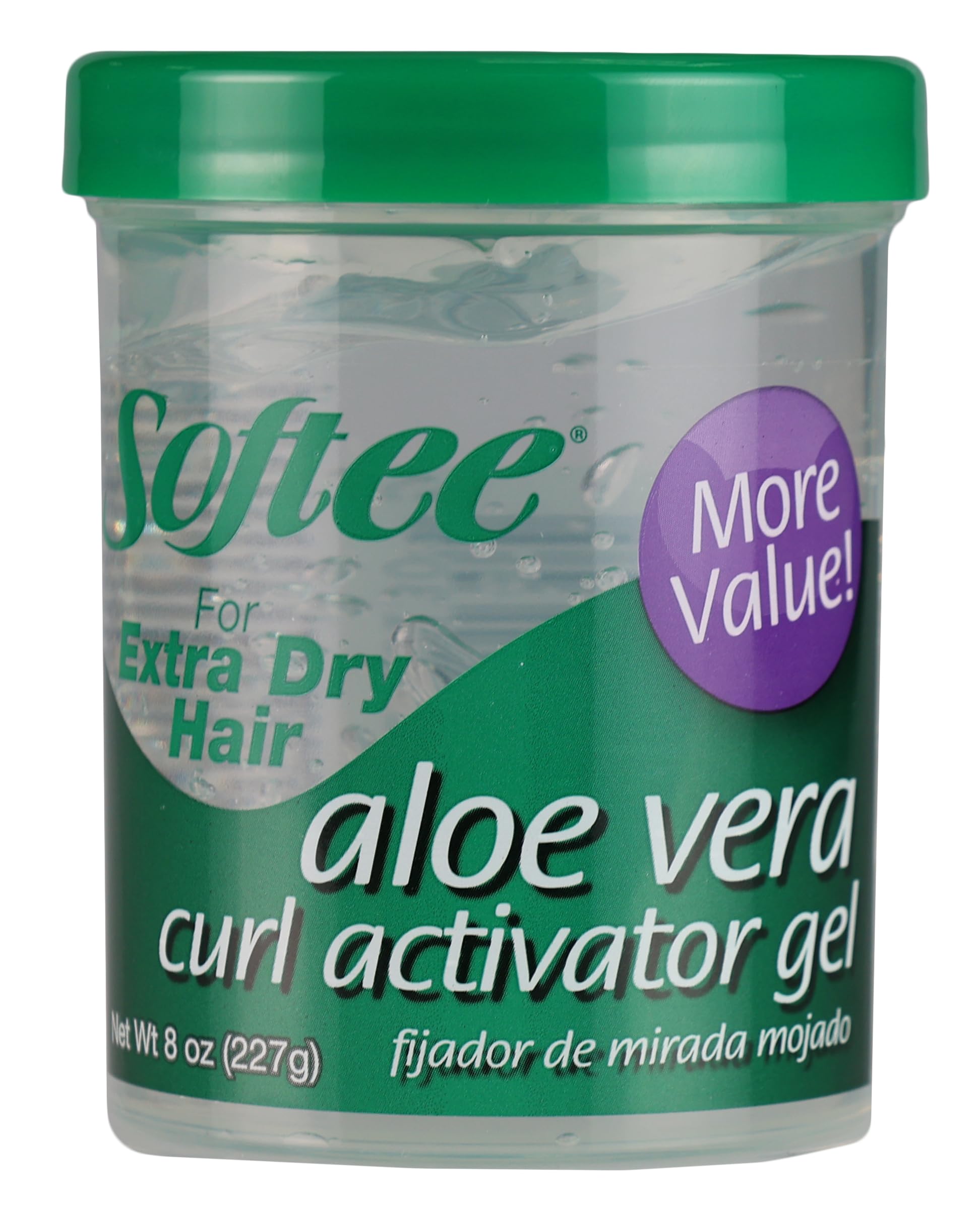 Softee Aloe Vera Curl Activator Gel For Extra Dry Hair 8.0 Oz (Pack of 6)