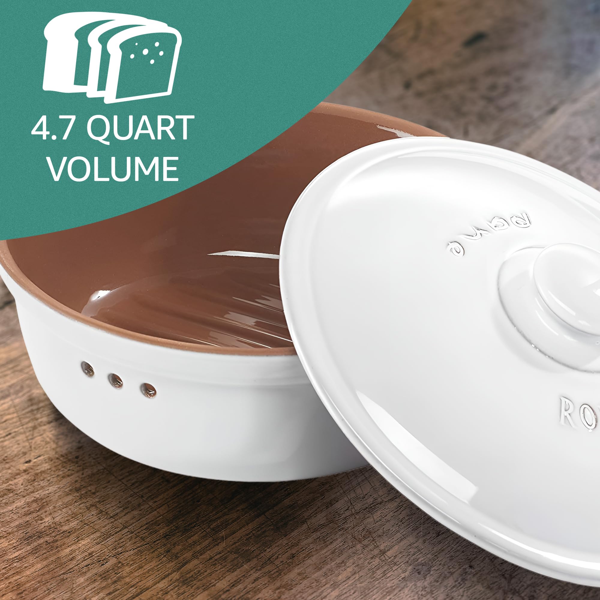 Amazon.com: Römertopf Round Ceramic Bread Box | Ideal for Bread