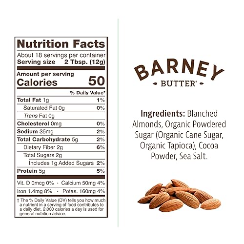 Miniatura 2 de BARNEY Manteca de almendras en polvo, chocolate, paleo friendly, KETO, sin OMG, sin piel, 8 onzas