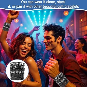 6 PCS Leather Studded Bracelet for Women, Emo Fashion Punk Accessories, Gothic Bracelet, Punk Rock Leather Bracelets, Emo Bracelets With Adjustable Set Wristband, Perfect for Concerts, Parties