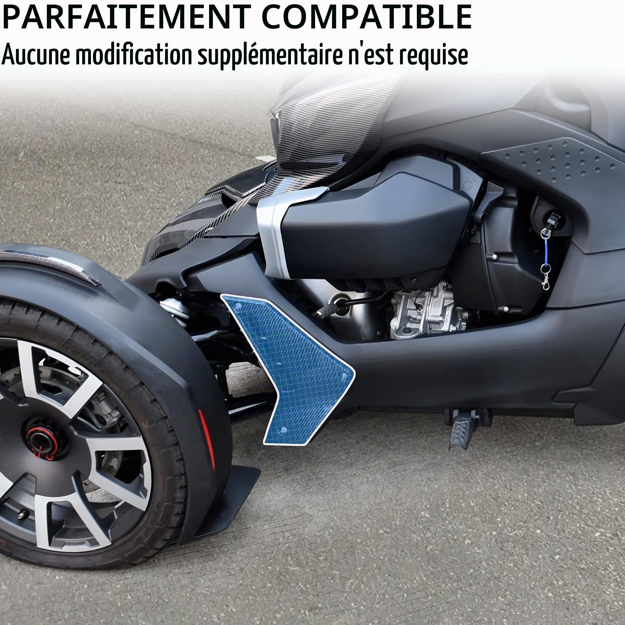 SAUTVS Lot de 2 panneaux de carénage inférieurs en fibre de carbone pour Can Am Ryker 600 900 Sport Rally