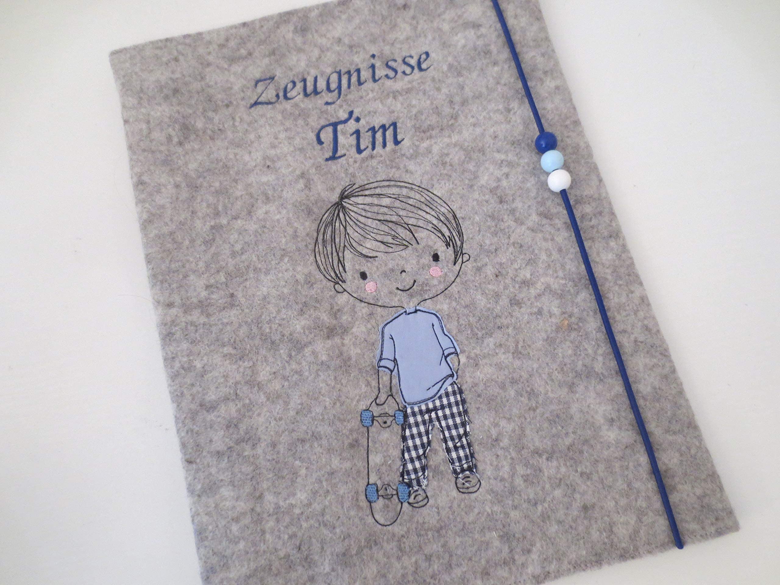 Zeugnismappe Wollfilz Mappe Zeugnisse DIN A4 Grundschule Schule