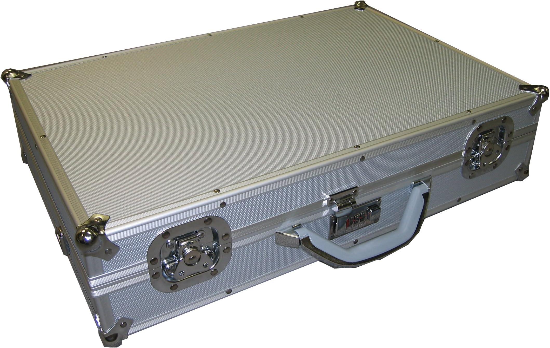 Silver Aluminum Multi purpose Case For Tool/Camera/Hardware and More With Combination Lock and Foam Ship to CANADA&USA
