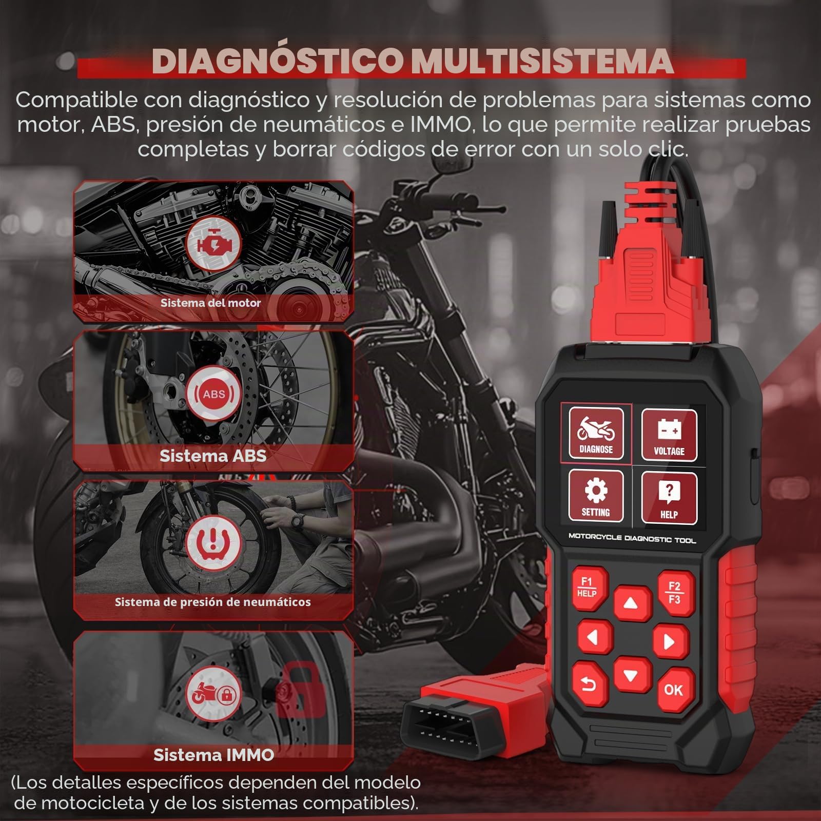 MRCARTOOL Diagnóstico OBD2 para Motocicleta, Escáner para Kawasaki, Honda, Yamaha, Triumph, KTM UE, Memoria de Diagnóstico de Errores, Lectura de Códigos de Error de Motocicleta