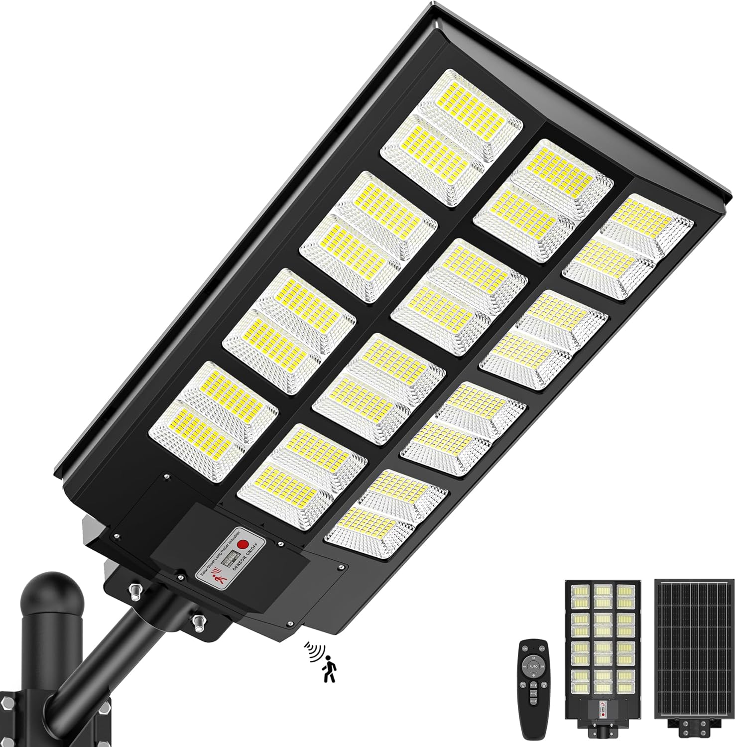 10000W Solar Street Lights Outdoor, Ultra Brighter Solar Lights Outdoor Waterproof, Solar Flood Lights Outdoor with Motion Sensor, Dusk to Dawn, Remote Control, IP66 Waterproof for Yard, Parking Lots