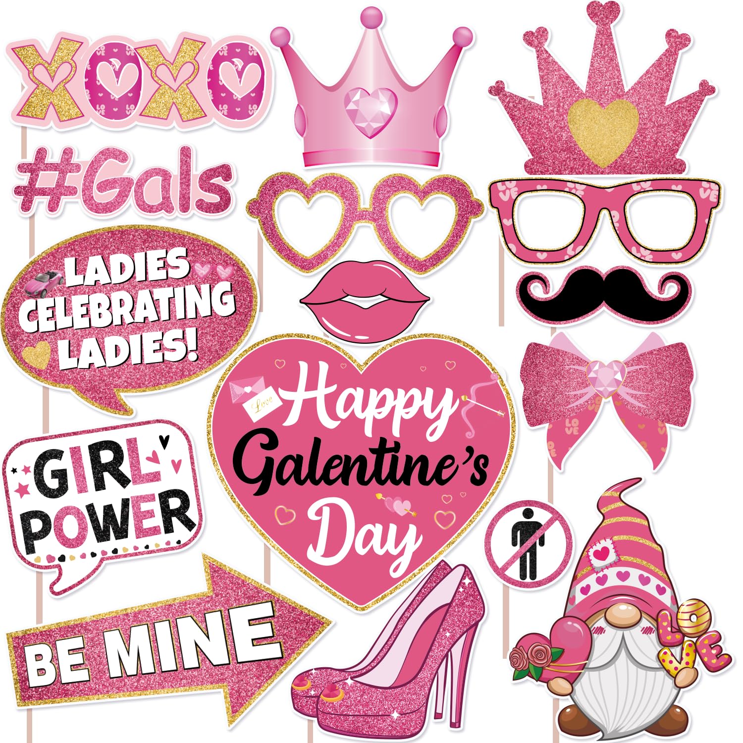 Fournitures de fête de Galentine et accessoires photo thématiques