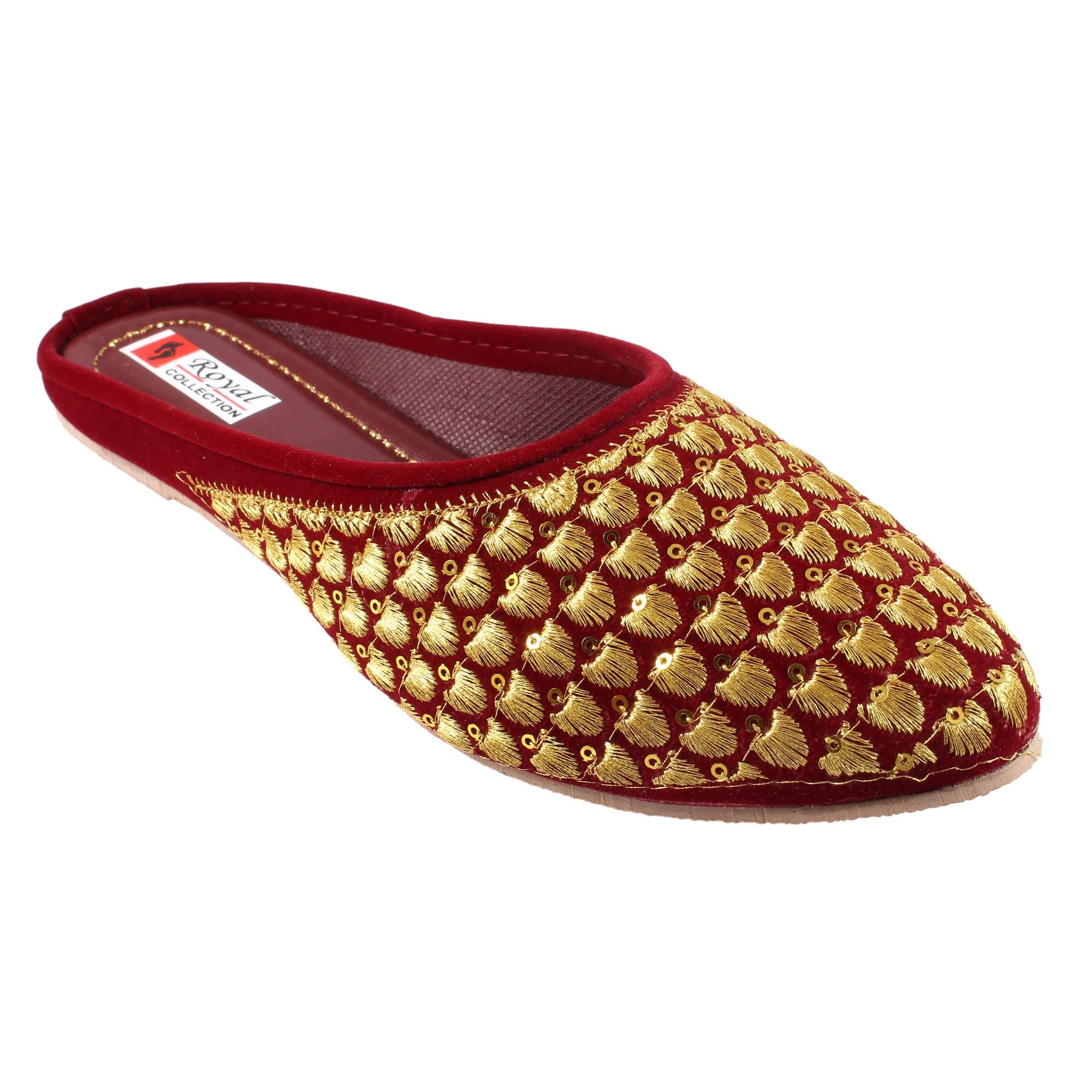 Shahi Ustad Womens & Girls EmbroideMaroon Stylish Rajasthani Jaipuri Bellies Sandal Slipper | A007 | Maroon, Size : UK/IND_6; EURO_36 (B0BYS9H6B5) Amazon Price History, Amazon Price Tracker