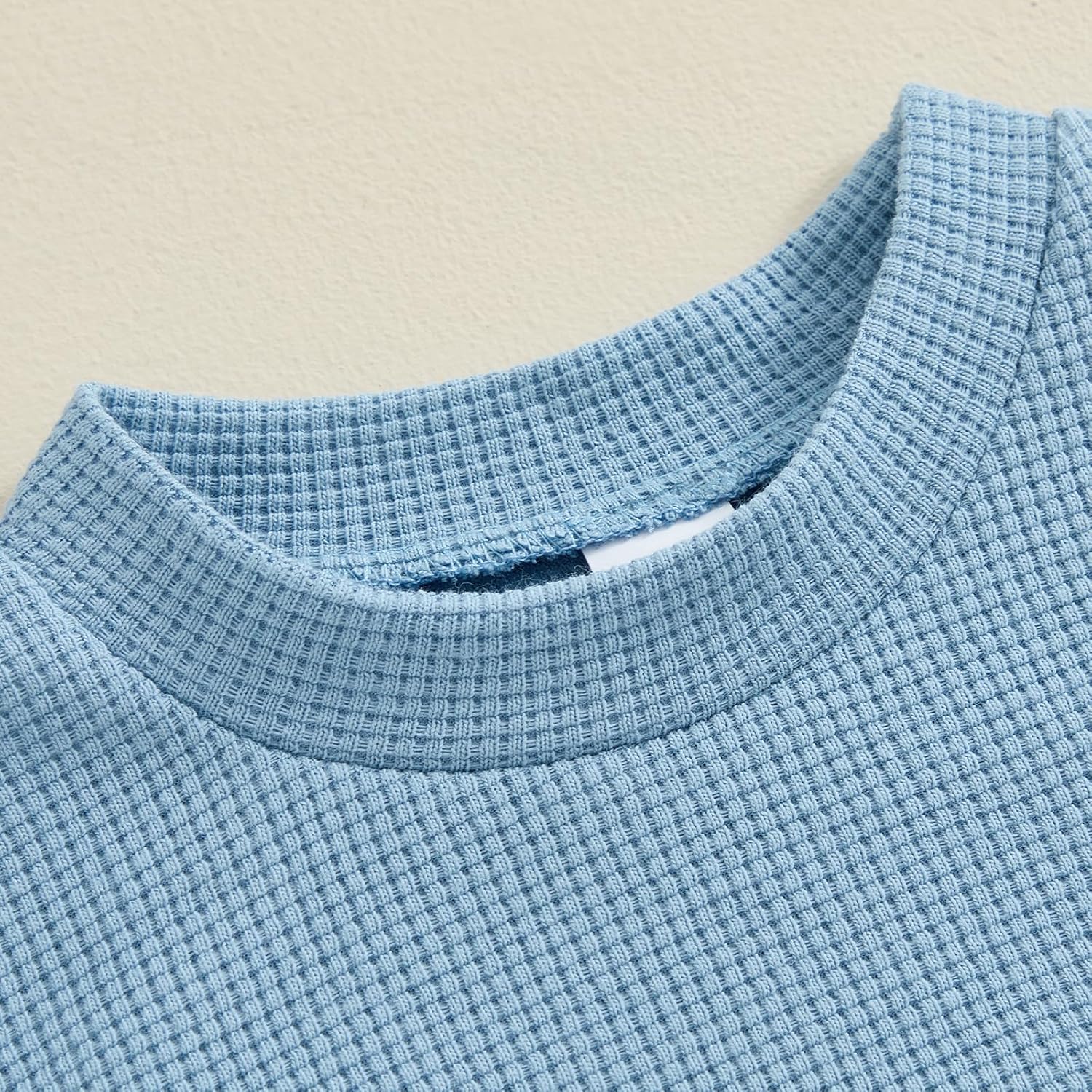 Lamuusaa Toddler Baby Boy Birthday Outfit One/Two Letter Embroidery T-shirt Jogger Shorts Waffle Summer Clothes - Image 2