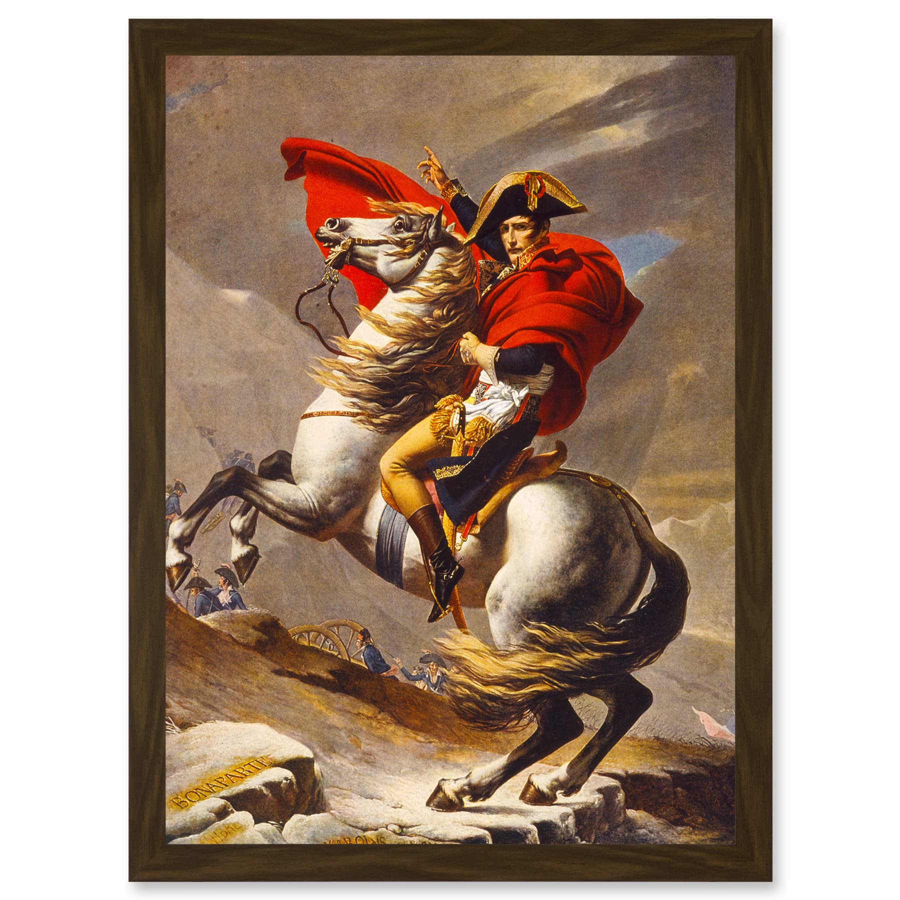 Artery8 Napoleon Bonaparte Emperor France Alps Horse A4 Artwork Framed Wall Art Print