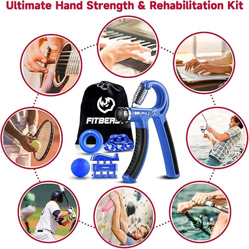 Miniatura 10 de FitBeast - Kit para fortalecer mano y dedos (5 accesorios), fortalece potencia de la mano y dedos y agarre, también fortalece la muñeca