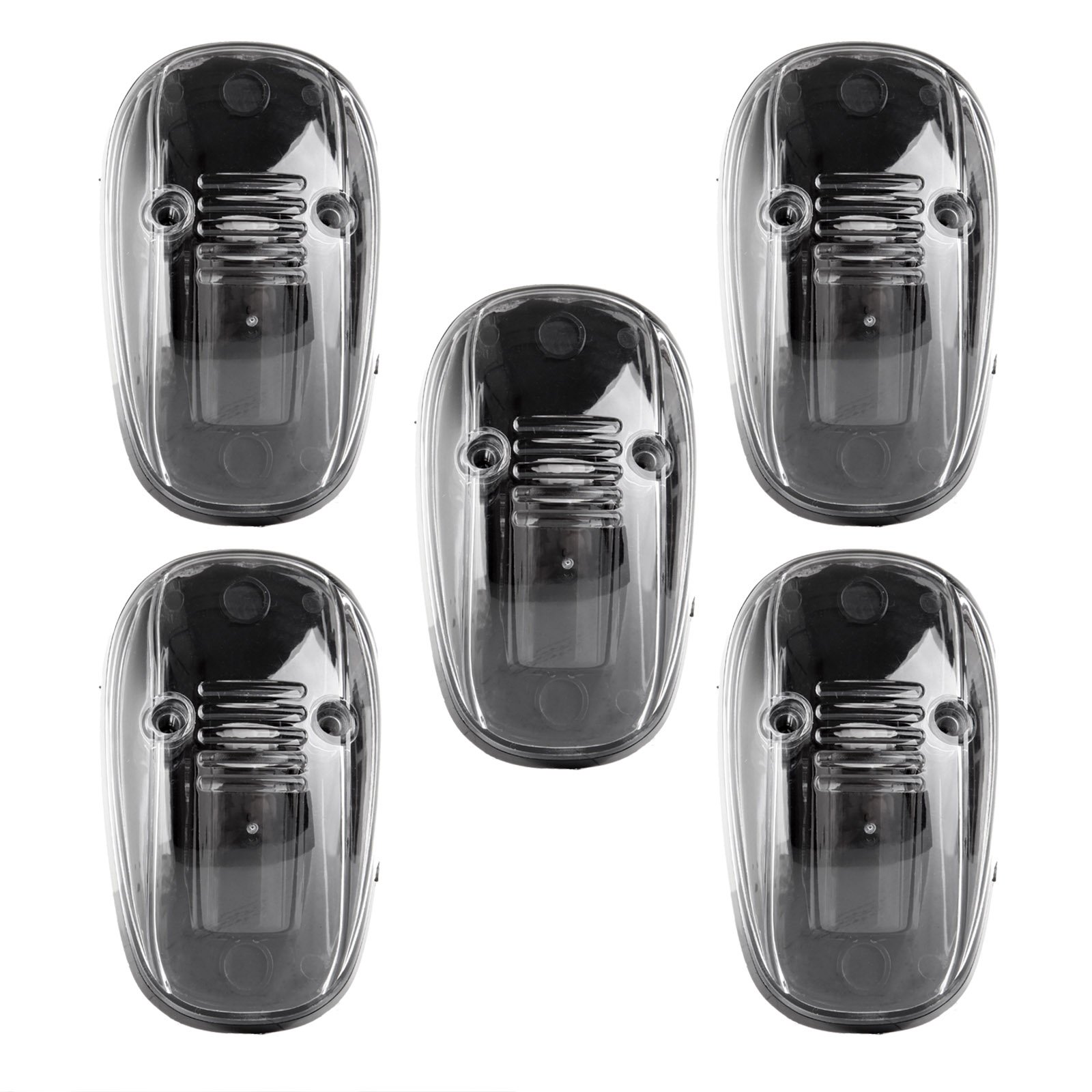 OCPTY Cab Marker Light 5pcs Clear Covers Top Roof Running Marker Assembly Waterproof 12V Cab Light fit for 1999-2002 For Dodge For Ram 2500 3500 4500