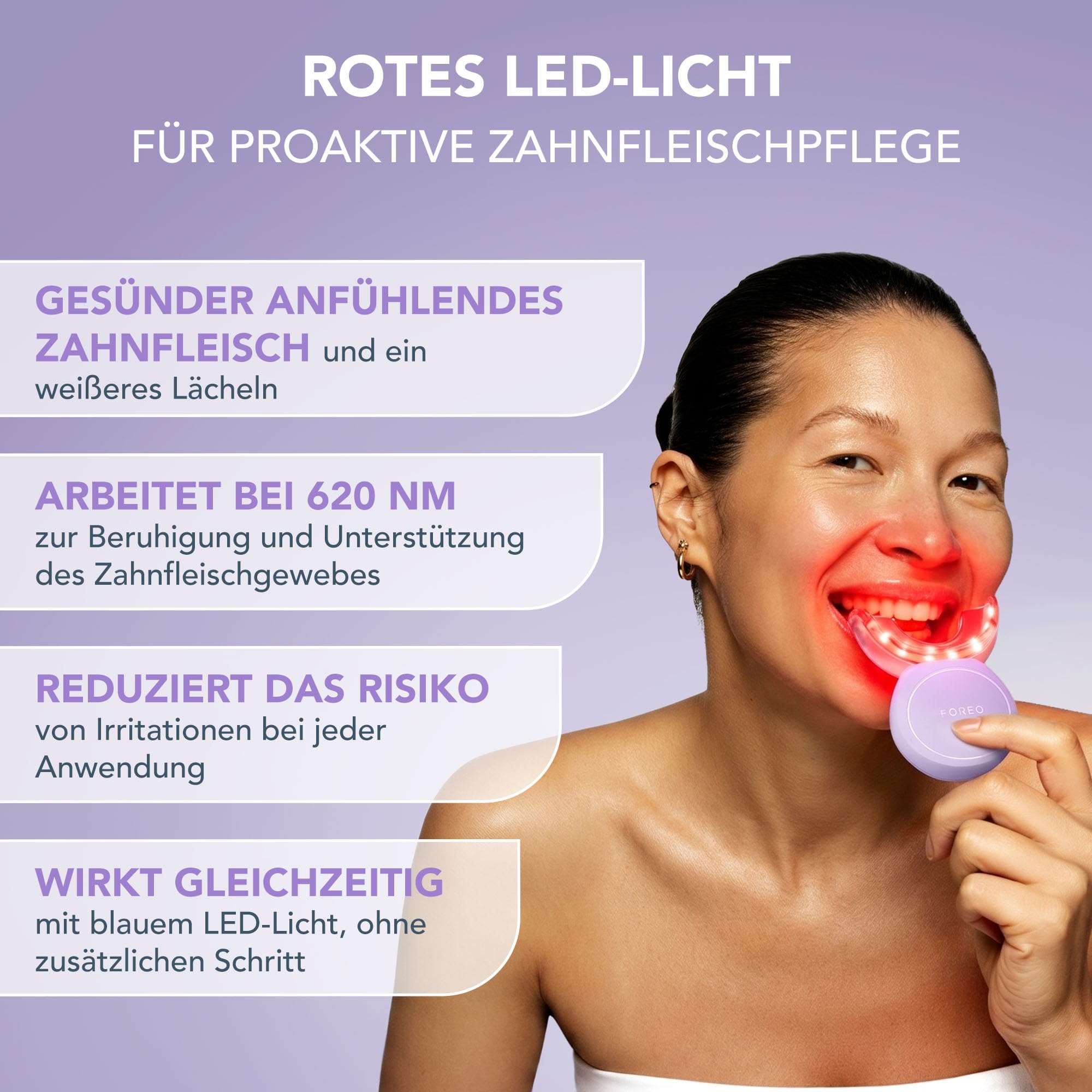 FOREO Issa Zahnaufhellungs-Set, Dual LED + Sonic-Gerät & 18% PAP-Gel