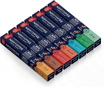 Nish Coffee Kaps l Kahve 7li Set Lungo, Italy, Risteretto, Smooth, Sport, Organik, Decaf Nespresso Uyumlu - 70 Adet