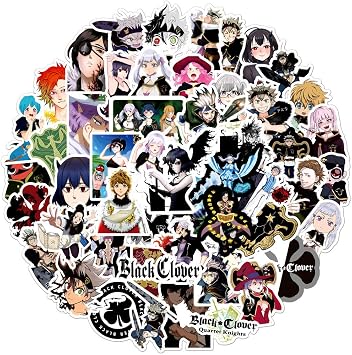 100 Pcs Anime Black Clover Stickers for Laptop,Bumper,Skateboard,Water Bottles,Computer,Phone,Anime Sticker Pack for Kids/Teen