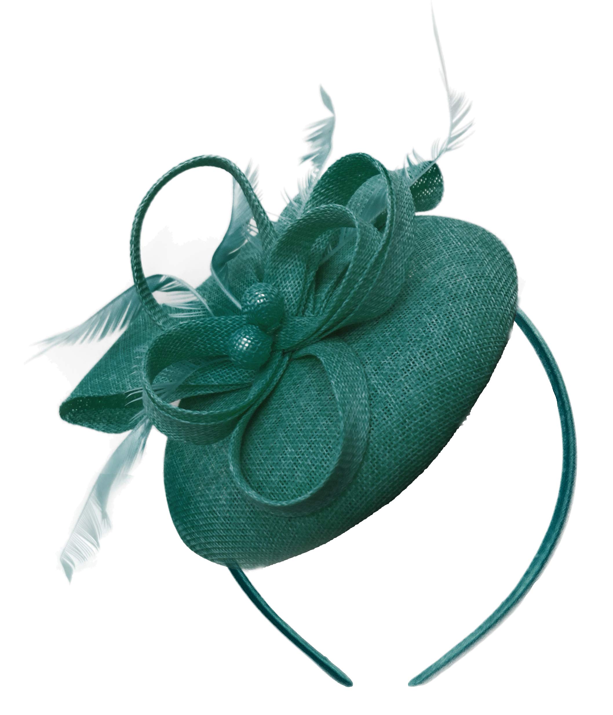CapriliteBead Round Pillbox Loop Sinamay Headband Fascinator for Women Wedding Ascot Races