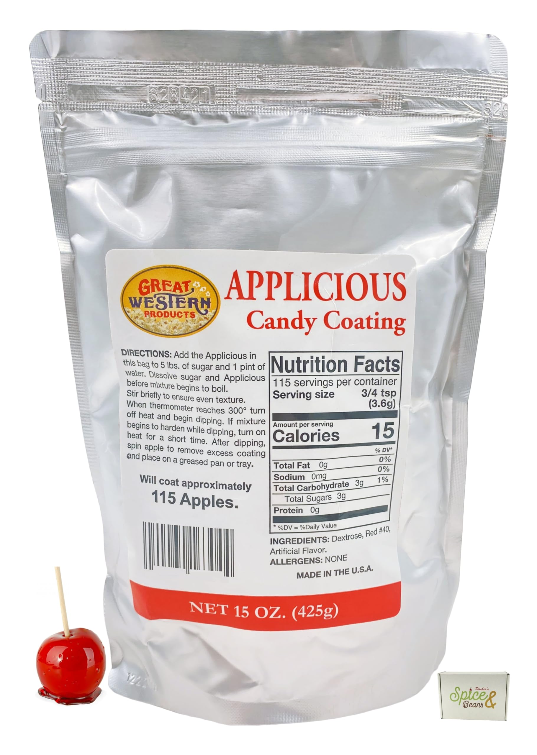 Applicious Candy Apple Coating Mix by Dasher's Spice & Beans - 15 oz.