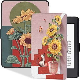 Slim Case for Kindle Paperwhite 5th/6th/7th Generation, Sunflower | Model EY21 & DP75SDI,Thin & Lightweight,PU Leather Cover,with Auto Sleep/Wake
