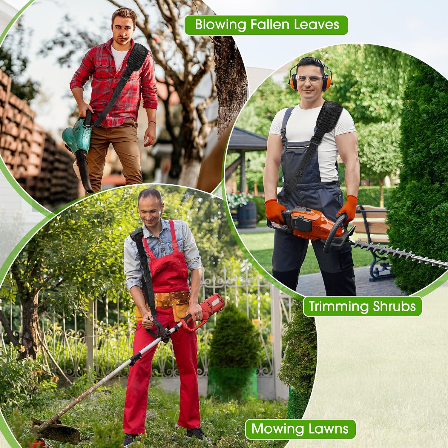 Sadnyy 4 PCS Trimmer Straps - Black Weeding Machine Shoulder Strap for String Trimmer Leaf Blower Shrub Trimmers