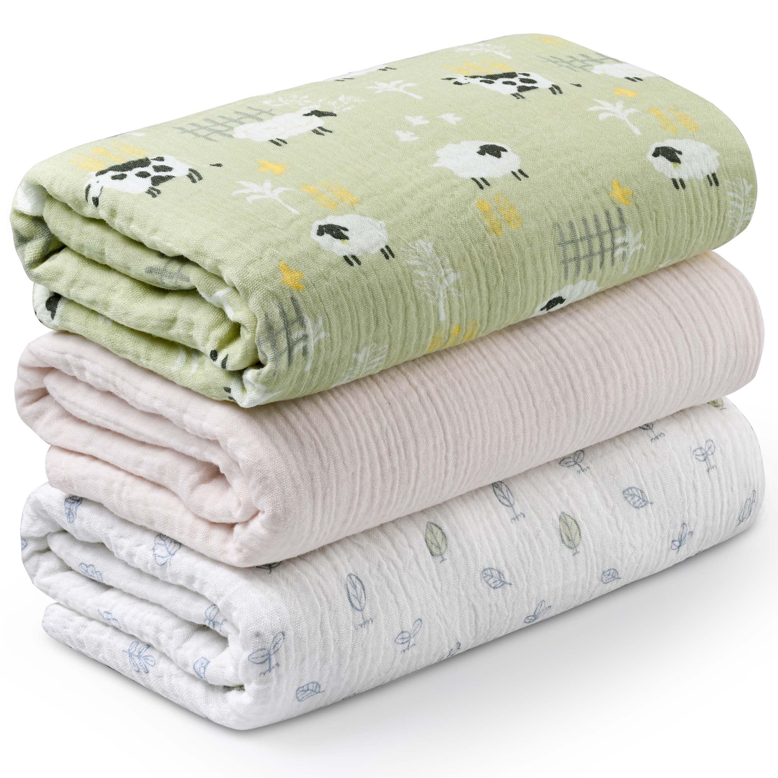 Soarwg Kids Pucktücher Baby Musselin Tuch Baby für Neugeborene Musselin Decke 95 x 100cm Babydecke