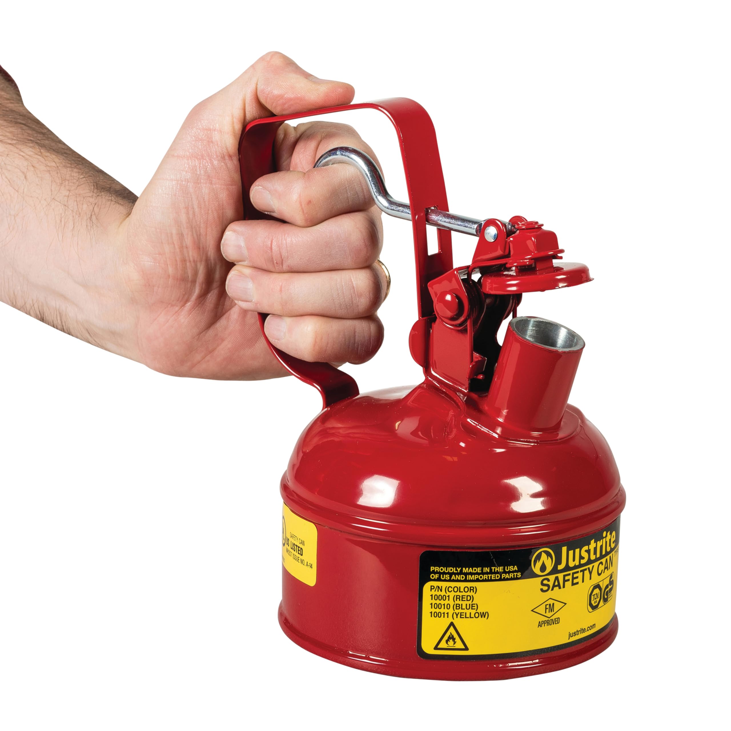 Justrite Sicherheitsfläschchen Typ I mit Poignée à Gâchette, 0,5 L, Rot