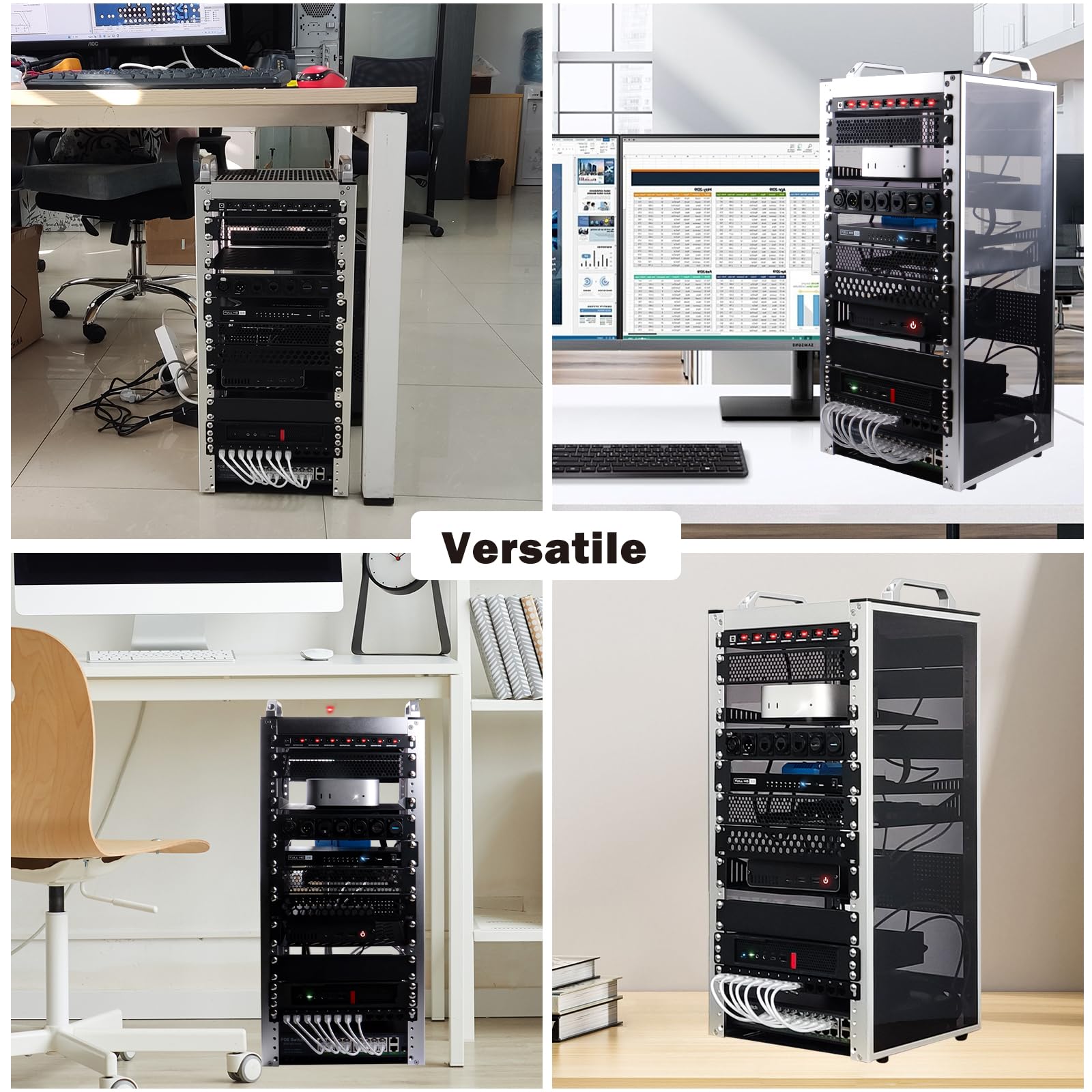 GeeekPi Cabinet server rack da 10 pollici per apparecchiature di rete, server, audio e video, DeskPi RackMate T2