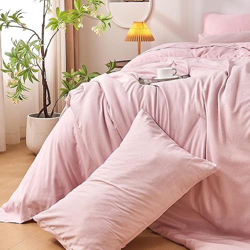Miniatura 6 de Juego de edredón Queen con teñido catiónico, para todas las estaciones, suave y ligero de 7 piezas con edredón, funda de almohada, sábana encimera y