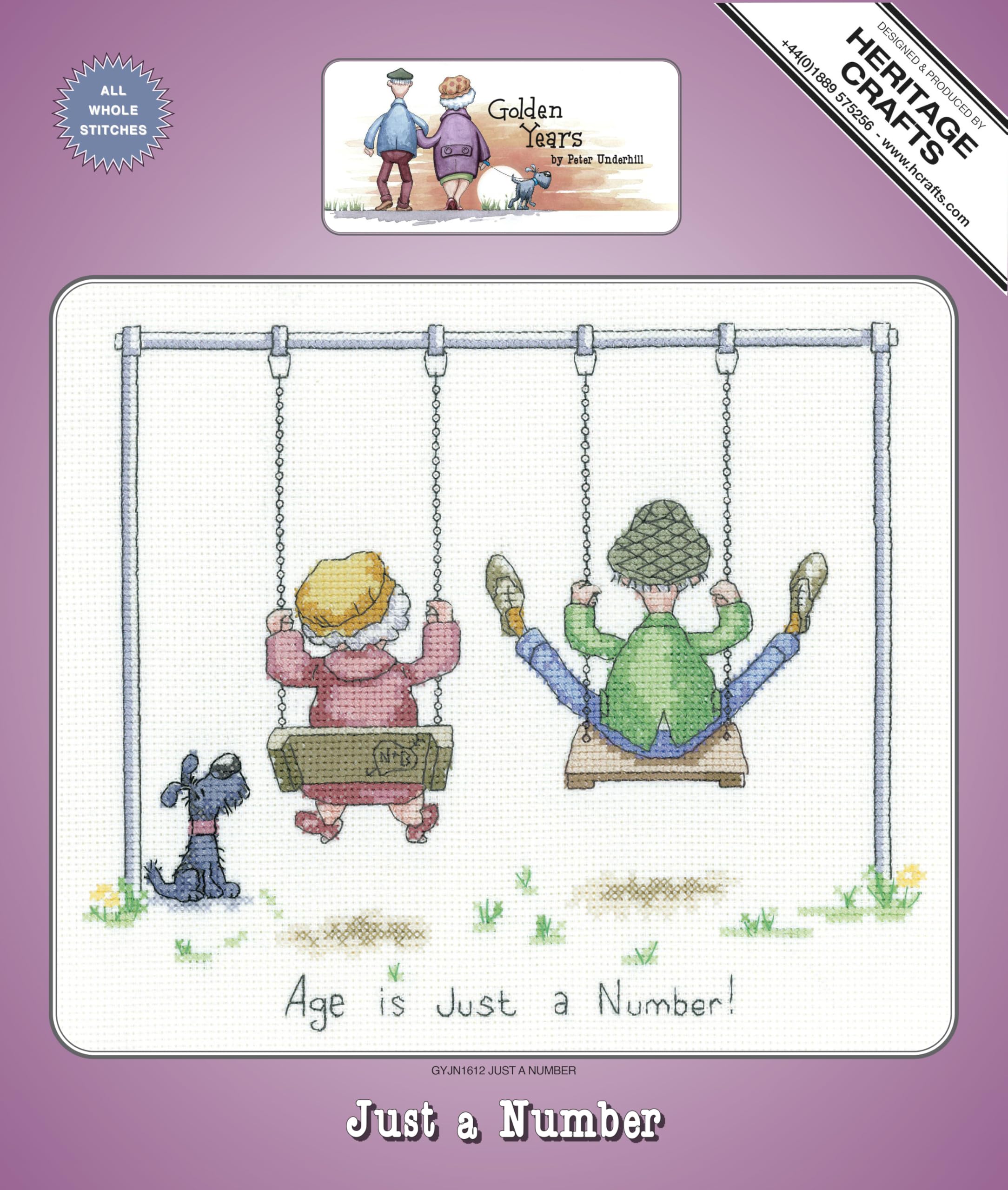 Heritage Crafts Cross Stitch Kit - Golden Years, Just a Number