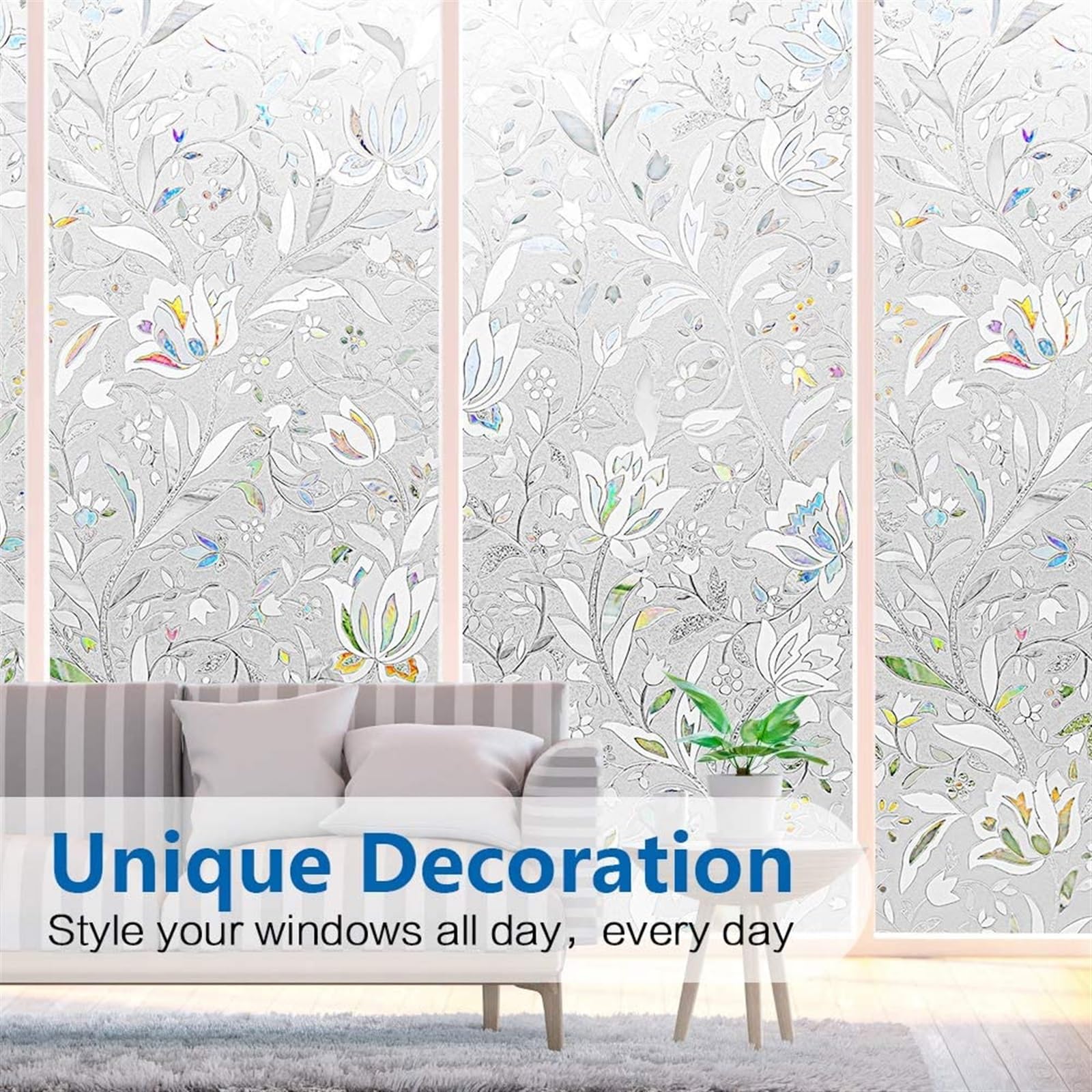 Fensterfolie Fenster-Sichtschutzfolie, mattiert, Nicht klebend, abnehmbare Glasabdeckung, undurchsichtig, statisch haftend, wärmeregulierender Türaufkleber for Zuhause Folie für Fenster(90x200 cm)