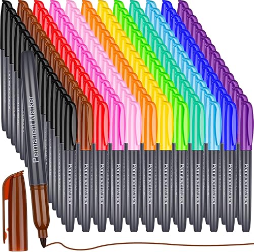 Seajan Juego de 180 marcadores permanentes a granel de 12 colores a granel, marcadores permanentes de punta fina, marcadores permanentes de colores