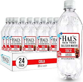 Seltzer Water, Cola Flavored Sparkling Water, 20 Fl Oz Bottles (Pack of 24)