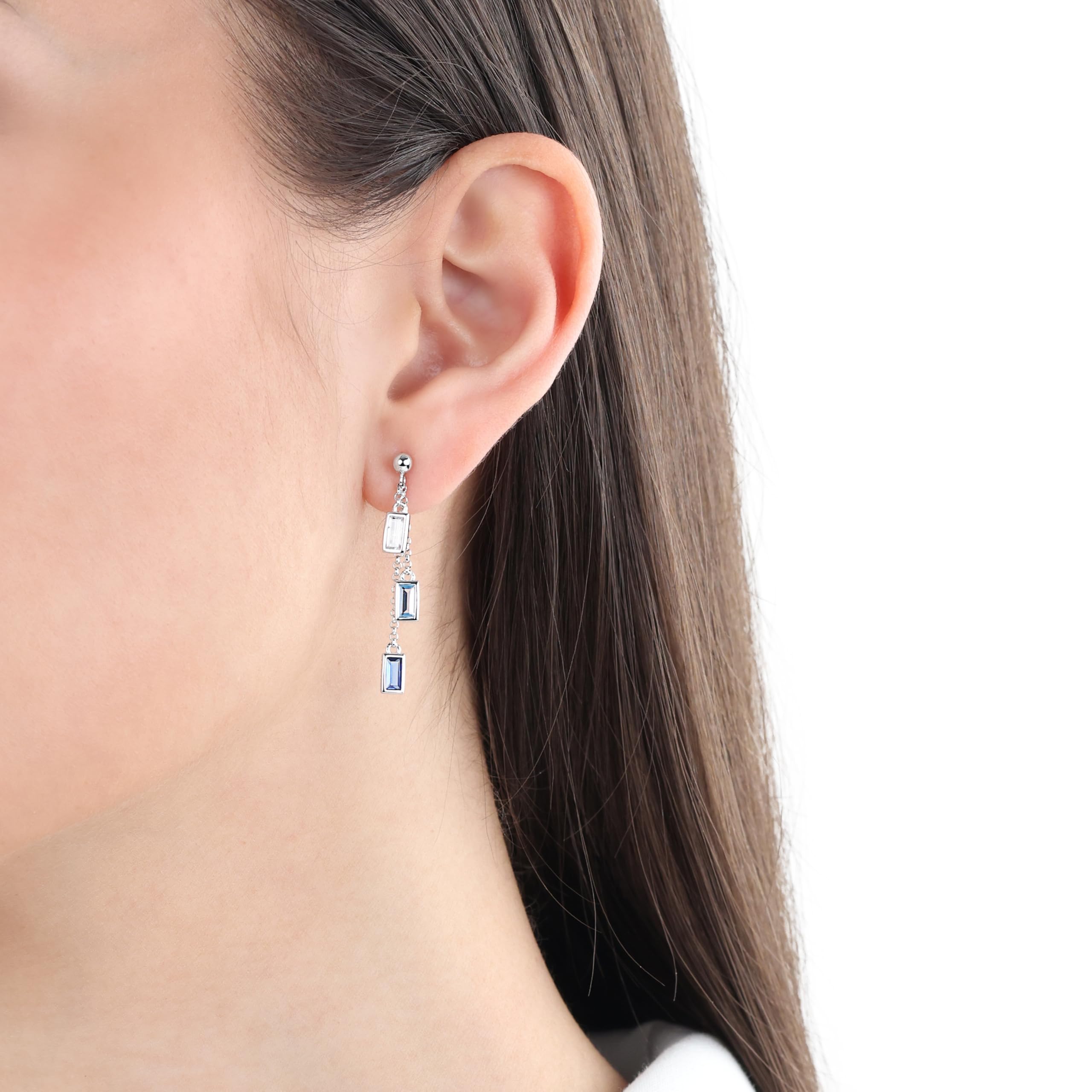 s.Oliver Pendientes de plata de ley 925/acero inoxidable para mujer. Vienen en una caja de regalo.