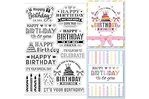 PH PandaHall Happy Birthday Stamps for Card Making